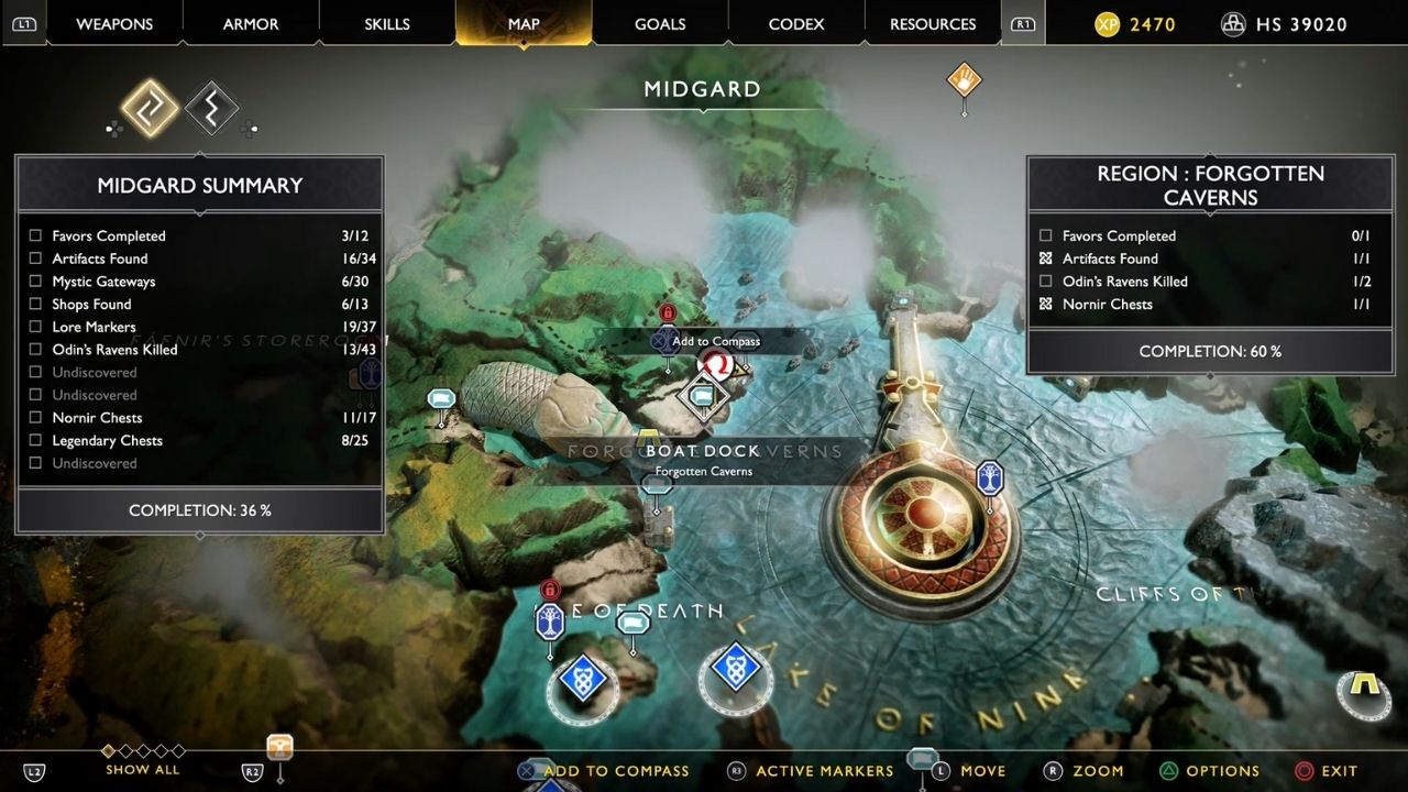 TODOS los Mapas del tesoro en God of War (PS4) y localización del botín