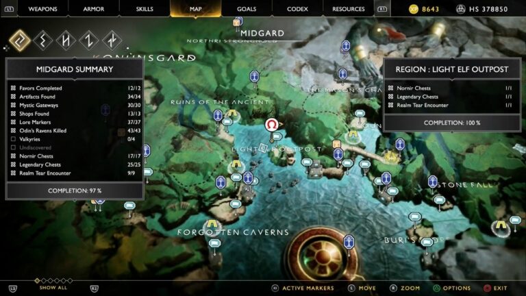 Todos os mapas do tesouro e locais de saque em God of War (2018)