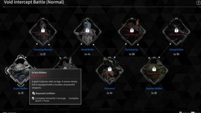 Battles and Levels of Void Intercept Colossi