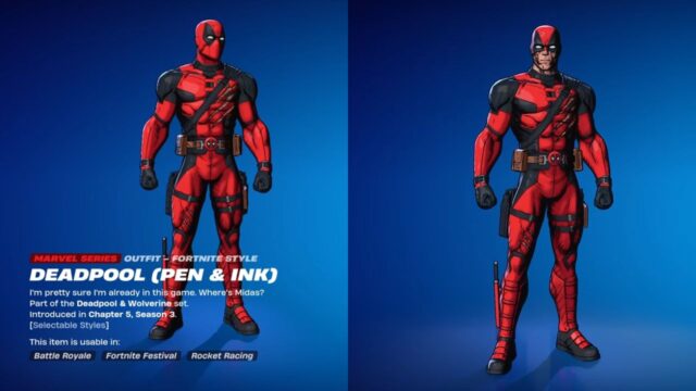 New Fortnite Deadpool (Pen & Ink) Skin