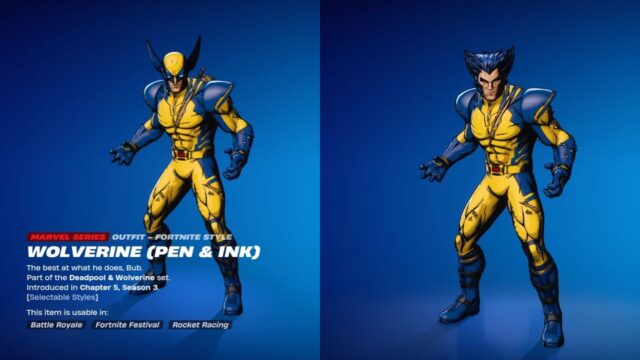 New Fortnite Wolverine (Pen & Ink) Skin