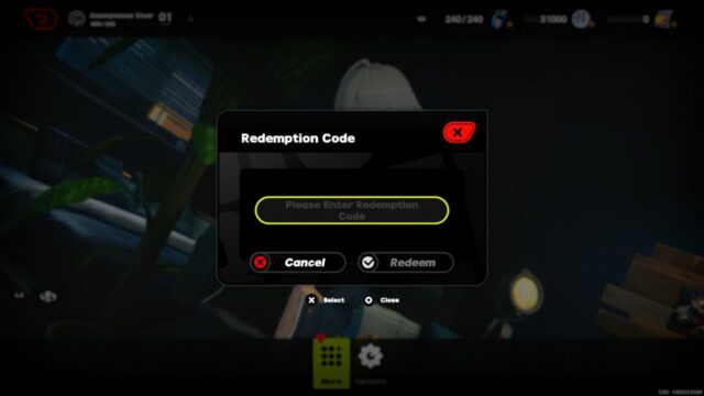 Paste the redemption code here