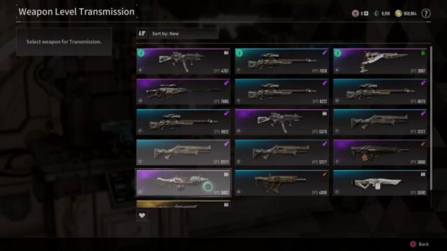 Select a weapon for transmission