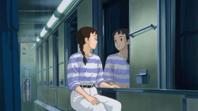 Taeko on board train