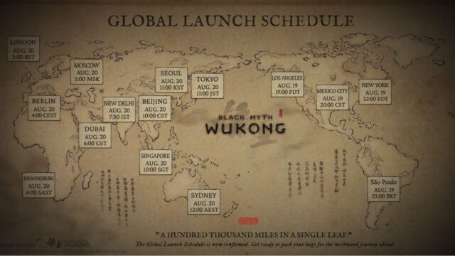 Black Myth Wukong Global Launch Schedule