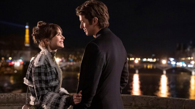 Lily Collins and Lucas Bravo in Emily in Paris 