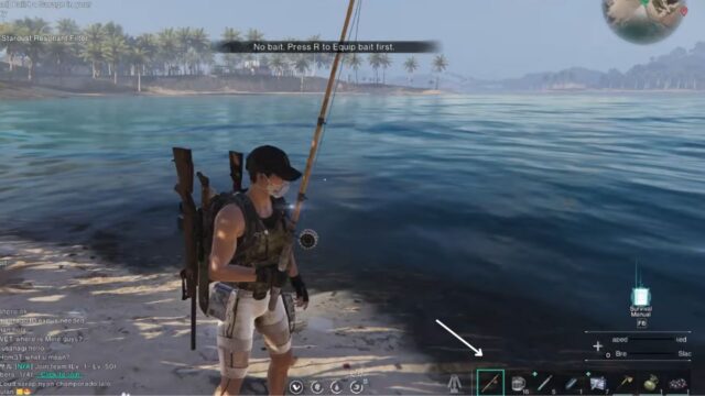 Equip fishing rod and bait