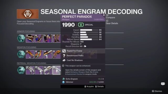 How to Obtain Perfect Paradox in Destiny 2