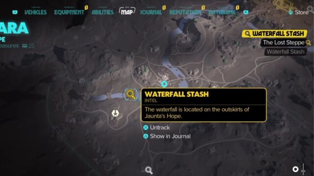 Waterfall Stash Map Location in Star Wars Outlaws