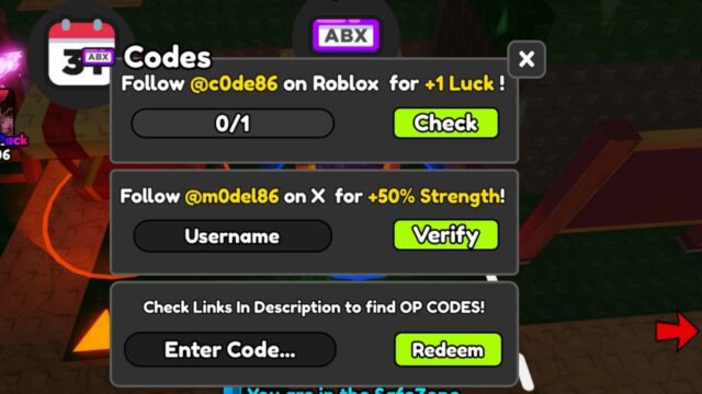 Enter the Active Codes