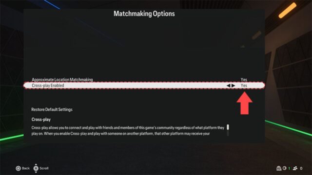 EA FC 25 Cross-Play Setting