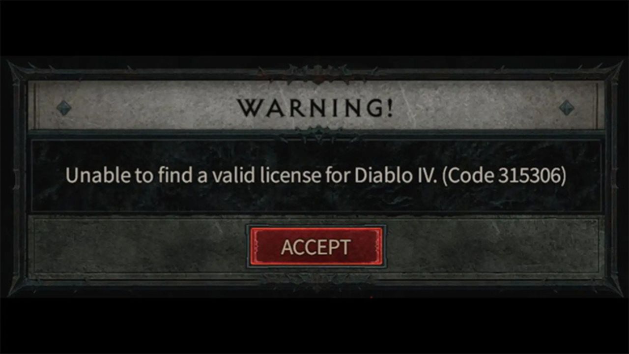 Unable to Find Valid License Error: Troubleshooting Error 315306 in Diablo IV cover