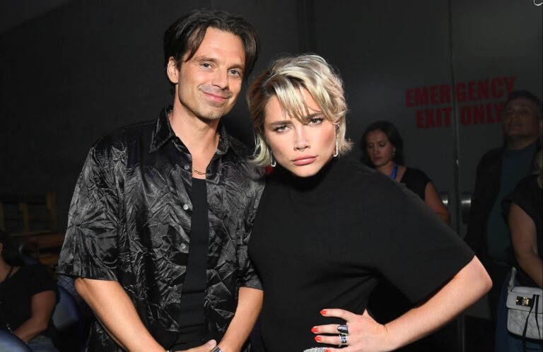 Florence Pugh and Sebastian Stan at an event for Thunderbolts