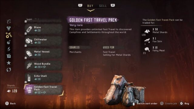 Golden Fast Travel Pack