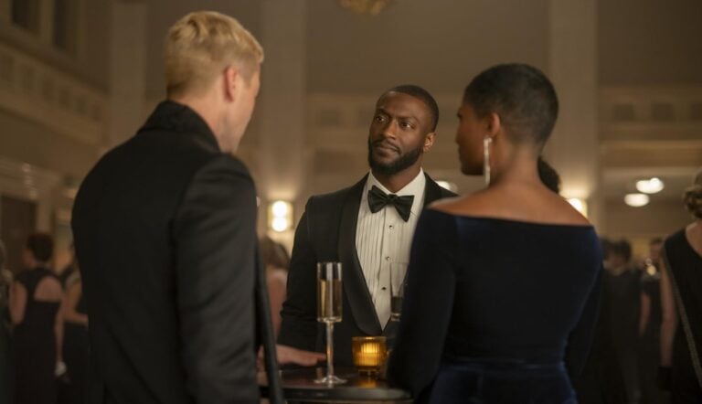 Aldis Hodge, Ryan Eggold, and Samantha Walkes in Cross