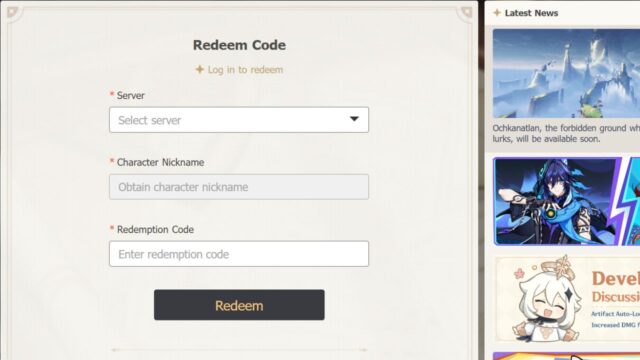 Official website code redemption