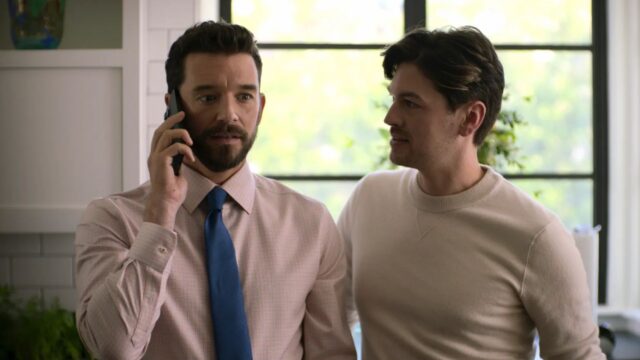 Michael Urie and Devin Kawaoka in Shrinking