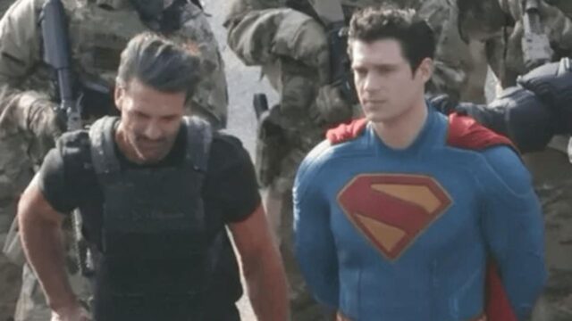 rank Grillo and David Corenswet in Superman (2025)