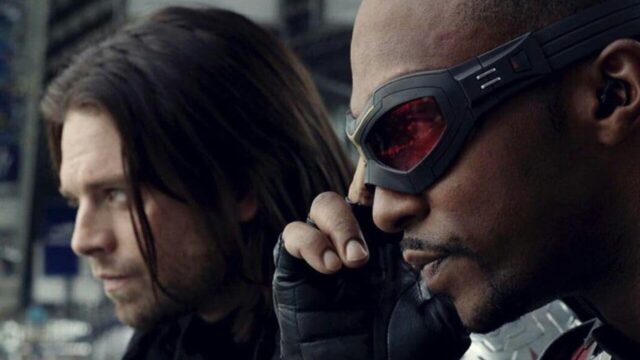 Anthony Mackie and Sebastian Stan in Captain America-Civil War