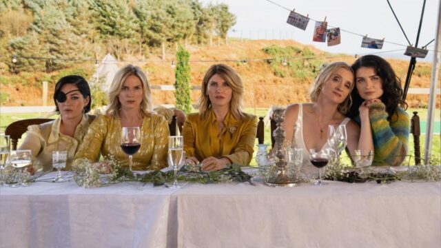 Eva Birthistle, Anne-Marie Duff, Sharon Horgan, Eve Hewson, and Sarah Greene in Bad Sisters