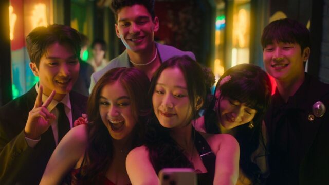 Gia Kim, Joshua Hyunho Lee, Anthony Keyvan, Han Bi Ryu, Eunice Kang, Anna Cathcart, Yuri Han, and Minyeong Choi in XO, Kitty 